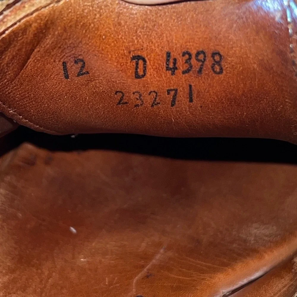 Allen Edmonds LaSalle Split Toe Derby Mens 12 Cognac Brown Leather Dress Shoes